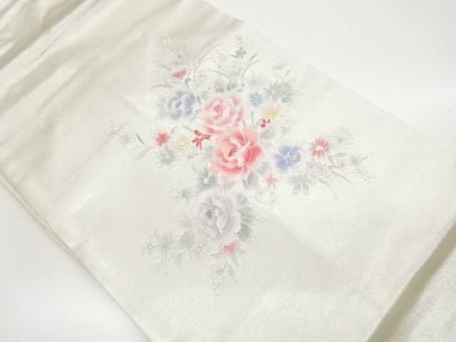 JAPANESE NAGOYA OBI / EMBROIDERY / FLOWER